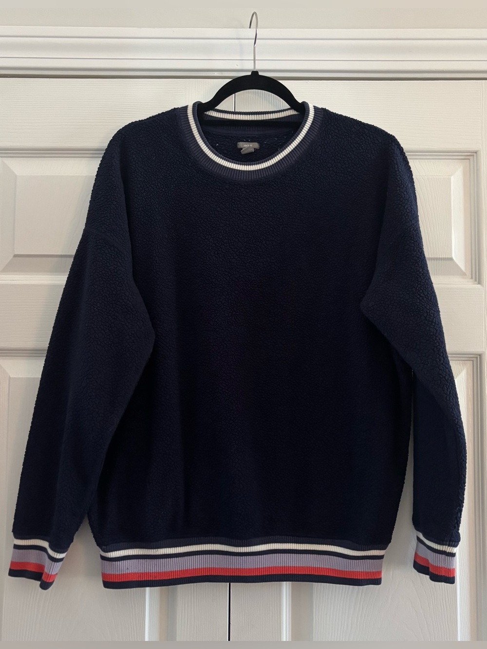 Aerie Navy Blue Fleece Crewneck Sweatshirts